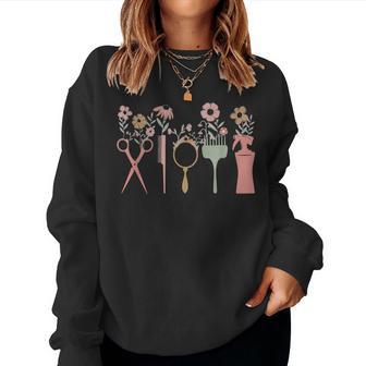 Hair Stylist Hairdresser Floral Salon Hairstylist Women Women Sweatshirt - Seseable