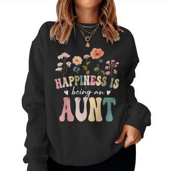 Happiness Is Being An Aunt Floral Aunt Mother's Day Women Sweatshirt - Thegiftio UK