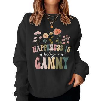 Happiness Is Being A Gammy Floral Gammy Mother's Day Women Sweatshirt - Seseable
