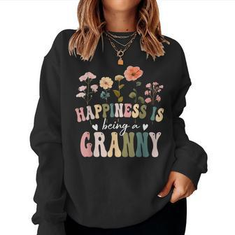 Happiness Is Being A Granny Floral Granny Mother's Day Women Sweatshirt - Monsterry AU