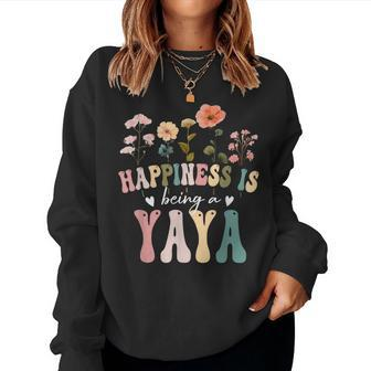 Happiness Is Being A Yaya Floral Yaya Mother's Day Women Sweatshirt - Thegiftio UK