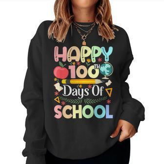 Happy 100 Days Of School 100 Days Of School Teacher Women Sweatshirt - Monsterry DE