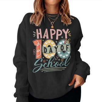 Happy 100Th Day Of School 100 Days Of School Teacher Student Women Sweatshirt | Mazezy