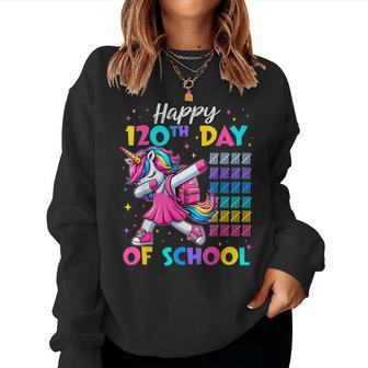 Happy 120Th Day Of School Cute Unicorn Girl 120 Days Smarter Women Sweatshirt - Thegiftio UK