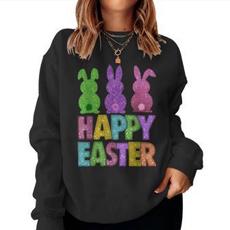 Happy Easter Day Bunnies Cute Bunny Girls Trendy 2024 Women Sweatshirt - Monsterry CA