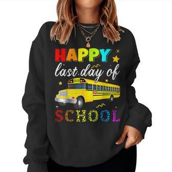 Happy Last Day Of School Bus Driver Off Duty Student Teacher Women Sweatshirt - Seseable