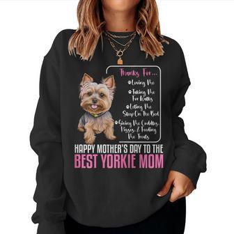 Happy Mother's Day To The Best Yorkie Mom Yorkie Dog Mommy Women Sweatshirt | Mazezy