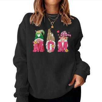 Happy Cute Gnomes Floral For Mom Daughter Women Sweatshirt | Mazezy