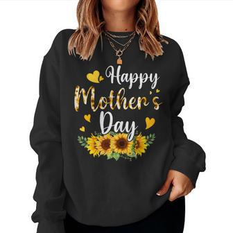 Happy Mother's Day Sunflower Floral Mom Mommy Grandma Womens Women Sweatshirt - Seseable