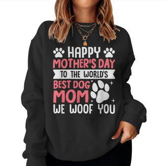 Happy Mother's Day To The World Best Dog Mom Women Sweatshirt | Mazezy CA