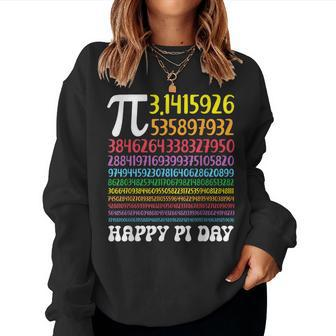 Happy Pi Day Colorful Pi Numbers 314 For Teacher Student Women Sweatshirt - Monsterry