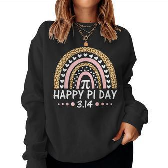 Happy Pi Day Mathematic Math Teacher Leopard Rainbow Women Sweatshirt | Mazezy