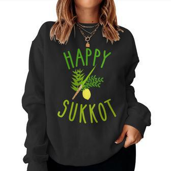 Happy Sukkot Four Species Jewish Holiday Israel Sukkah Women Sweatshirt - Monsterry UK