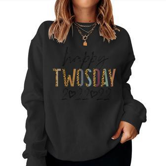 Happy Twosday 2-22-22 Leopard Twos Day 2022 Teacher Women Women Sweatshirt - Monsterry AU