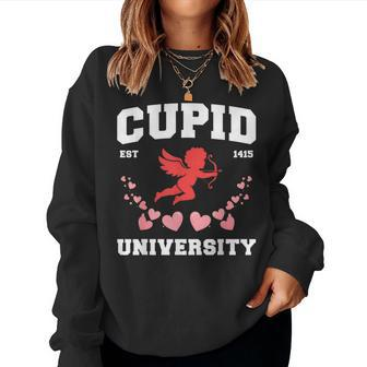 Happy Valentines Day Cupid University Pink Hearts Women Women Sweatshirt - Monsterry DE