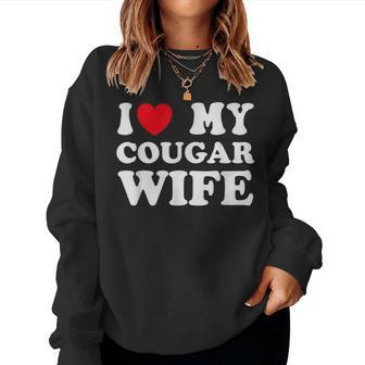 I Heart My Cougar Wife I Love My Cougar Wife Women Sweatshirt - Monsterry AU