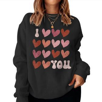 I Heart Love You Valentine Couple Matching Kid Women Sweatshirt | Seseable CA