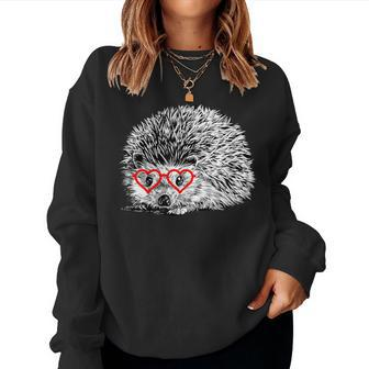 Hedgehog Valentines Day Pet Mom Animal Lover Women Sweatshirt - Monsterry UK