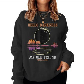 Hello Darkness My Old Friend Eclipse 2024 Kid Women Sweatshirt | Mazezy