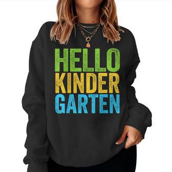 Hello Kindergarten Teacher Back To School Women Sweatshirt - Monsterry