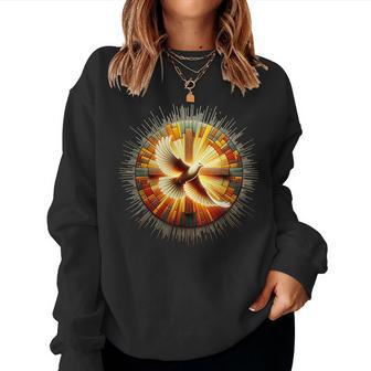 Holy Spirit Dove Powered Christian For And Women Women Sweatshirt - Monsterry