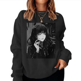 Horror Anime Waifu Girl Soft Grunge Aesthetic Japanese Otaku Women Sweatshirt - Thegiftio UK