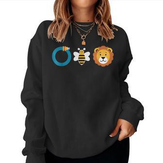 Hose Bee Lion Graphic Adult Humor Women Sweatshirt - Monsterry