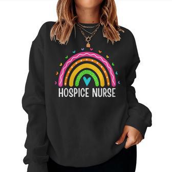 Hospice Care Nursing Rainbow Rn Registered Hospice Nurse Women Sweatshirt - Monsterry AU