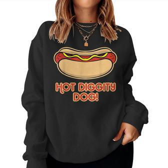Hot Dog For And Hot Diggity Dog Women Sweatshirt - Monsterry