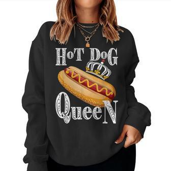 Hot Dog Queen Food Lover Sausage Party Graphic Women Sweatshirt - Monsterry