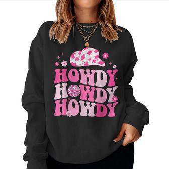 Howdy Southern Western Girl Country Rodeo Cowgirl Disco Women Sweatshirt | Mazezy CA