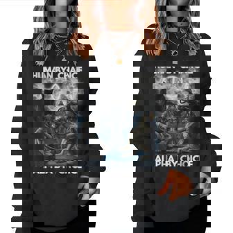 Human By Chance Alpha By Choice Wolf And Vintage Women Sweatshirt - Seseable