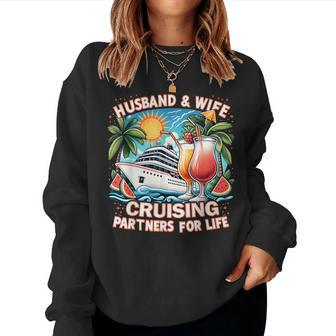 Husband And Wife Cruising Partners For Life Honeymoon Cruise Women Sweatshirt - Thegiftio UK