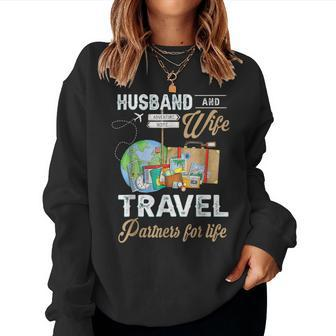 Husband And Wife Travel Partners For Life Couple Women Sweatshirt - Monsterry