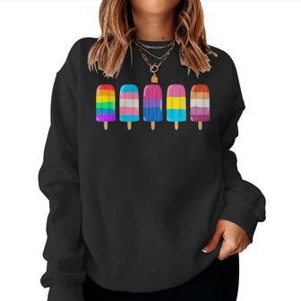 Ice Cream Equal Rights Rainbow Lgbt Gay Lesbian Trans Pride Women Sweatshirt - Thegiftio UK