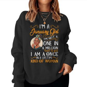I'm A January Girl Black Capricorn Birthday Women Sweatshirt - Monsterry AU