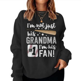 I'm Not Just His Grandma Im His 1 Fan Baseball Grandmother Women Sweatshirt - Monsterry DE