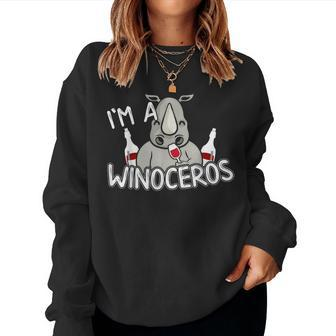 I'm A Winoceros Wine Lover Rhino Women Sweatshirt - Monsterry CA