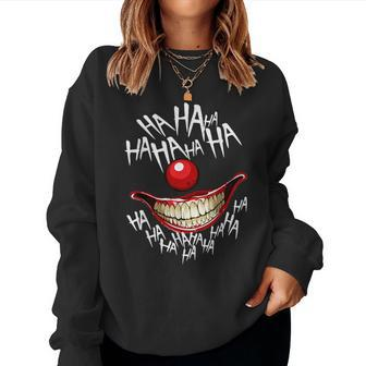 Insane Scary Woman Clown Posse Creepy Women Sweatshirt - Monsterry DE