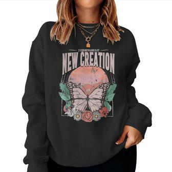 Inspirational Butterfly New Creation Scripture Reference Women Sweatshirt - Seseable