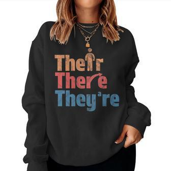 Their There They're English Teacher Gramma Police Women Sweatshirt - Monsterry