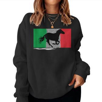 Italian Flag Stallion Italy Horse Culture Pride Women Sweatshirt - Monsterry