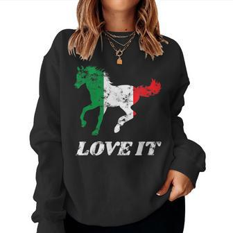Italian Horse Riding Horseback Rider Equestrian Pony Hooves Women Sweatshirt - Monsterry UK