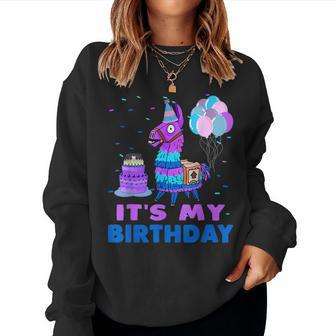 It's My Birthday For Llama Party Women Sweatshirt | Mazezy DE