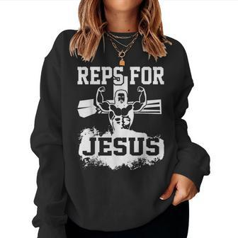 Jesus Christian Gym Fitness Biceps Quote Meme Women Sweatshirt - Seseable