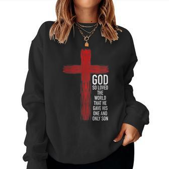 John 316 Christian Cross Bible Women Sweatshirt - Seseable