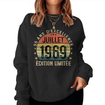 Juillet 1969 55 Ans Anniversaire Cadeau Hommeintage 1969 Women Sweatshirt - Cadeauxyz