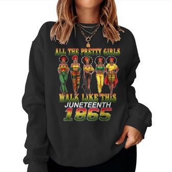 Junenth 1865 Celebrate Freedom Celebrating Black Women Women Sweatshirt - Seseable