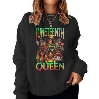Junenth Black Queen Afro African American Women Sweatshirt - Monsterry