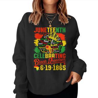 Junenth Celebrating Black Freedom African American Women Sweatshirt - Thegiftio UK